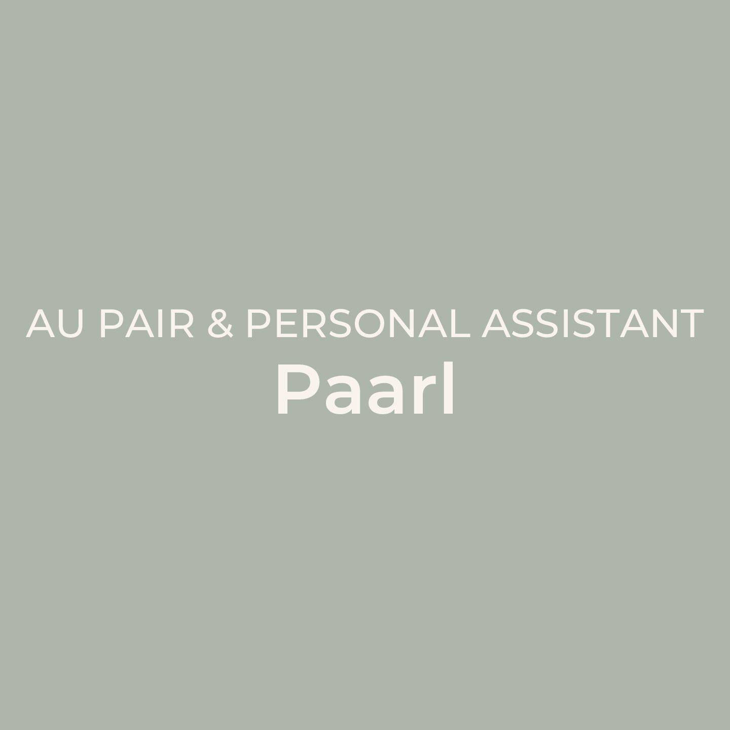 20789 | Au Pair & Personal Assistant - Paarl