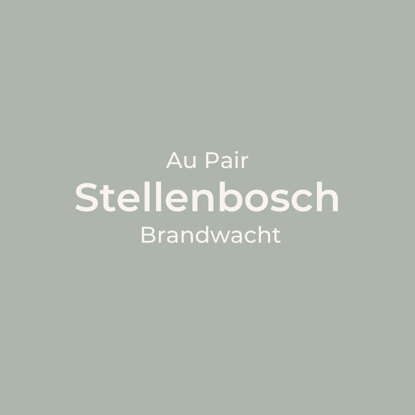 15841 | Au Pair Job in Brandwacht, Stellenbosch